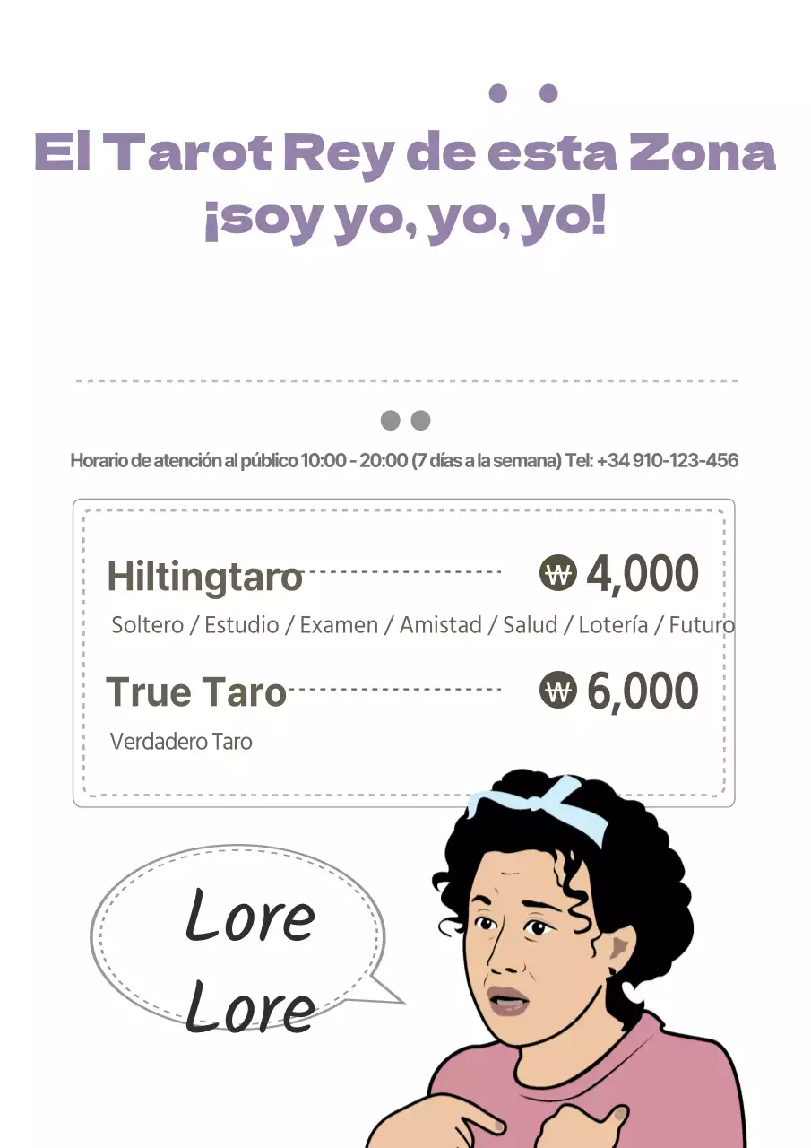 Cartas del tarot simple restaurante menú volante