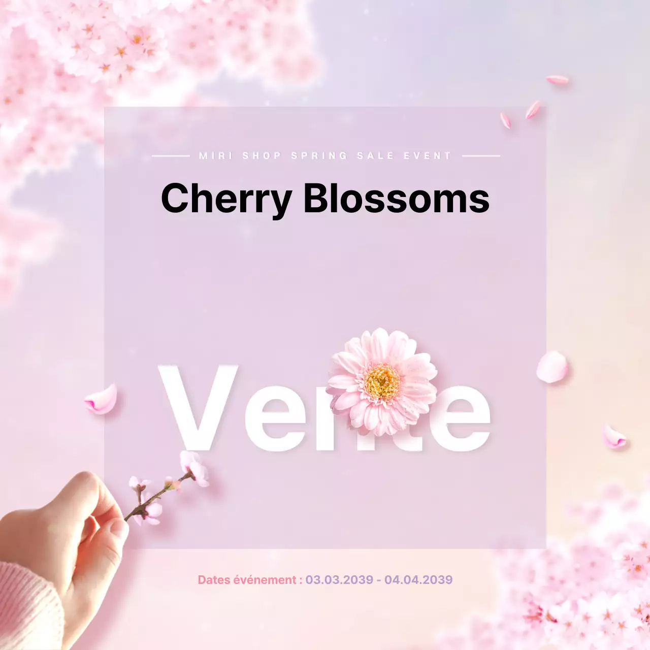 Vente de cerises en fleurs