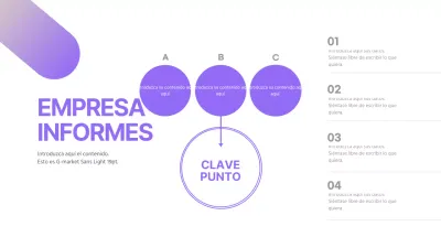 Palabras clave circulares con degradado púrpura