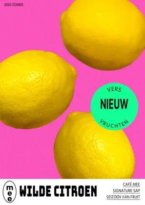 Promoot vintage caféfruit in geel en roze