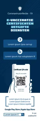 Gids voor eenvoudige elektronische vaccinatiebewijzen in marineblauw en lichtblauw