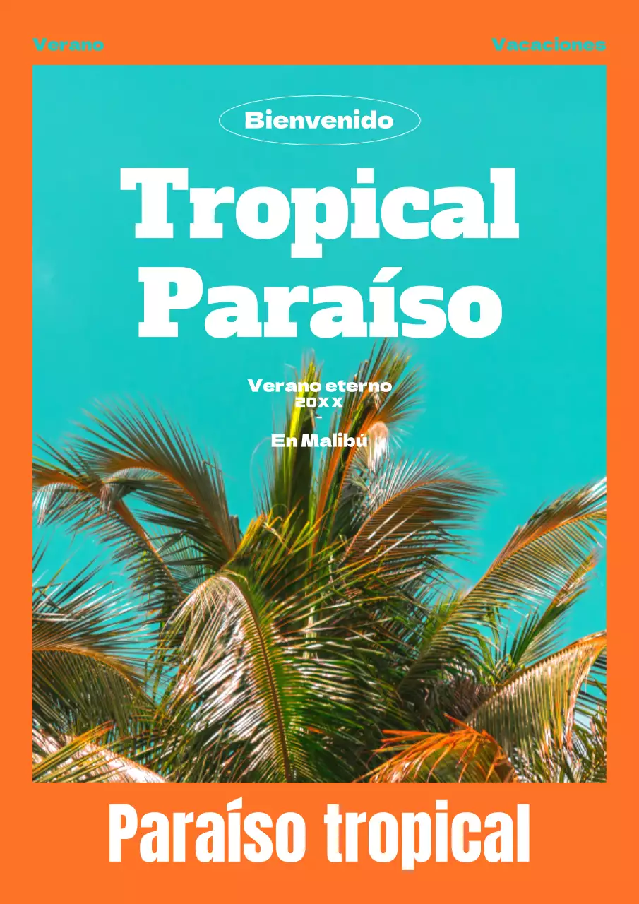 Palmera Tropical Tropical, una palmera inspirada en las fiestas en color naranja cerceta