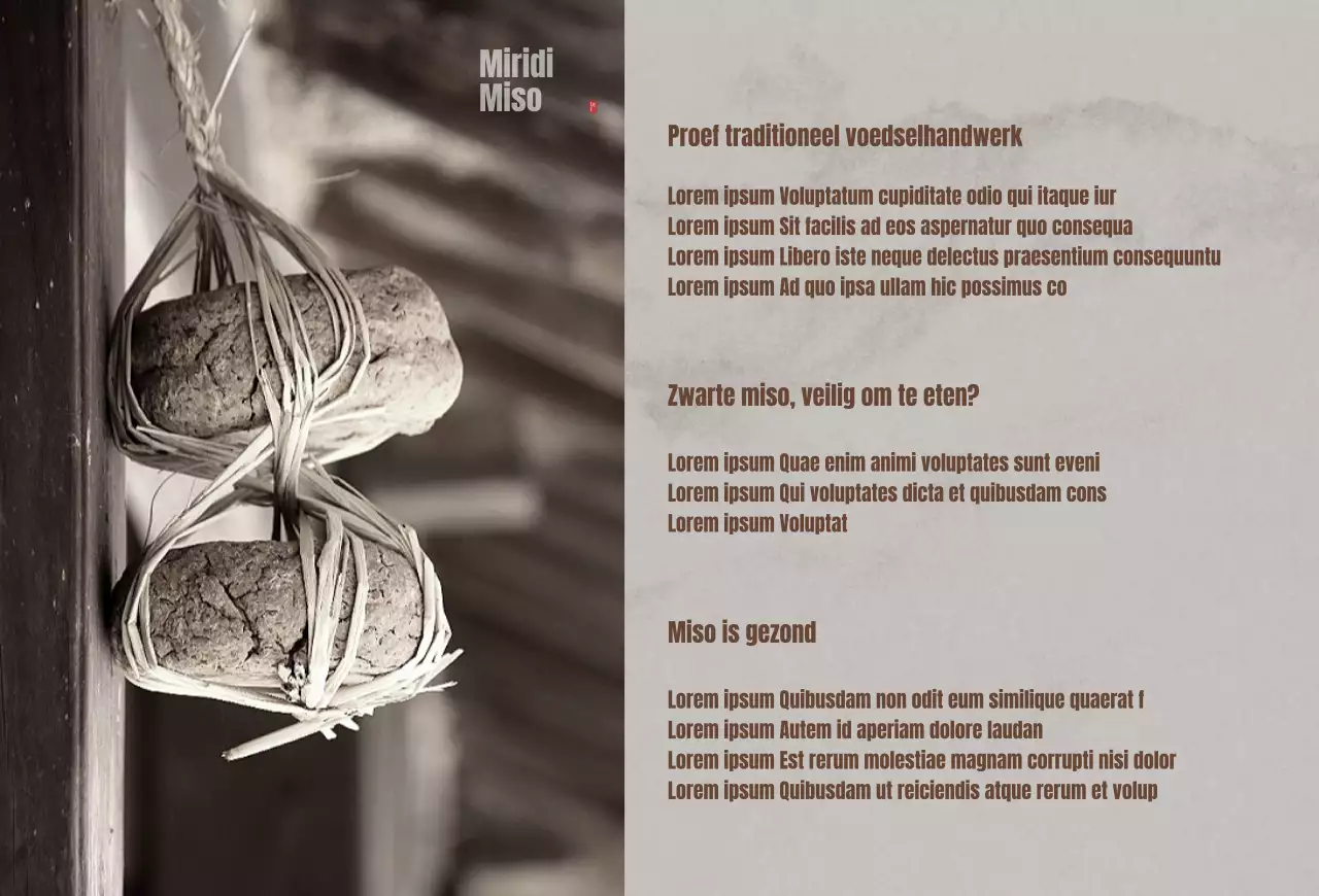 Miso merk ansichtkaart in bruin