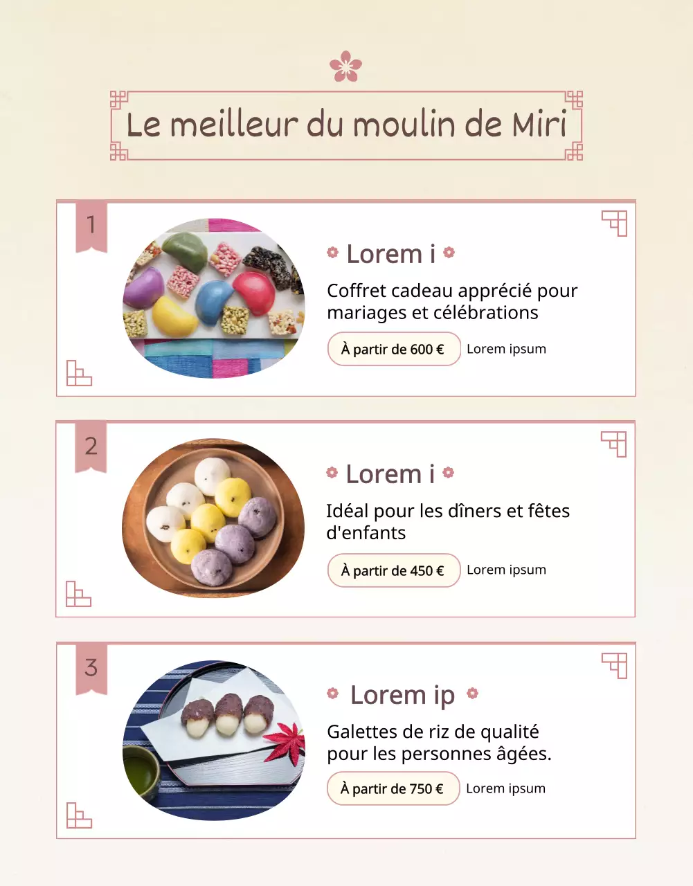 Gâteau de riz rose, traditionnel et moderne page de détail