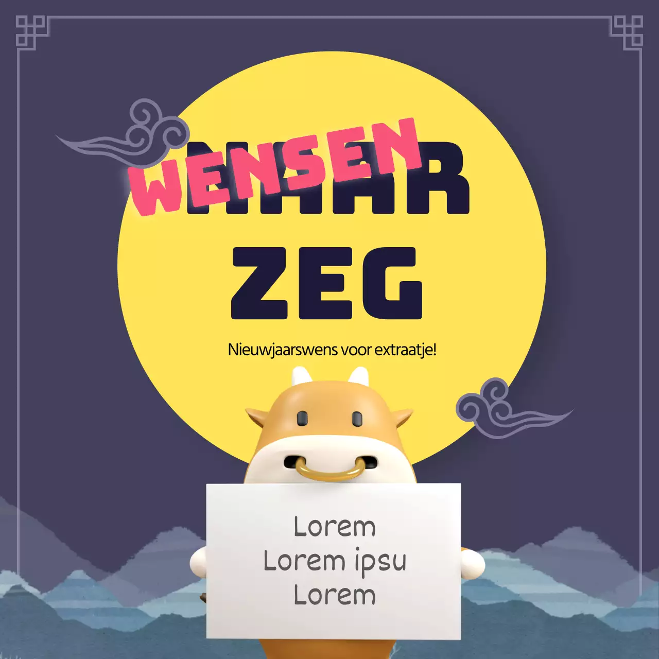 Nieuwjaarsevenement op een donkere nacht met een heldere maanachtergrond