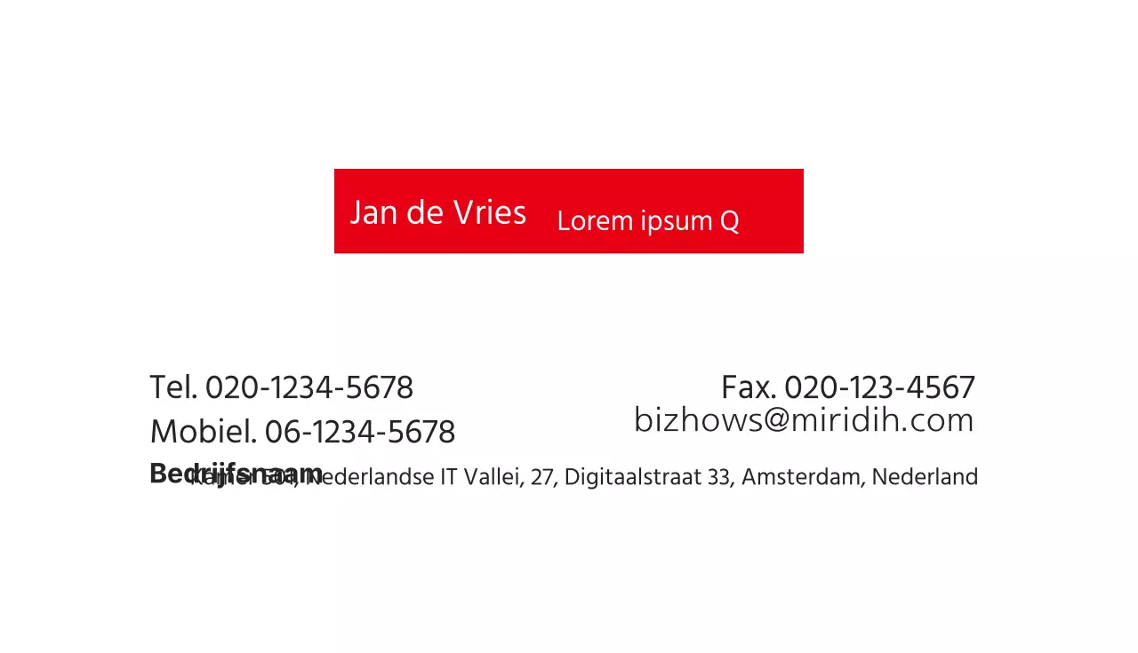 Zakelijke visitekaartjes