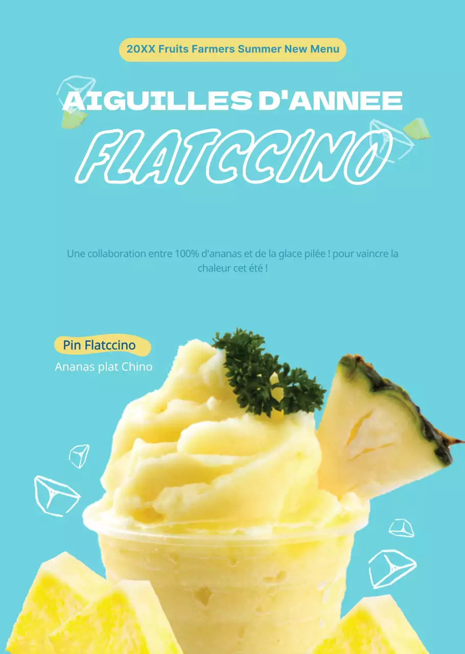 Smoothie à l'ananas façon dessin