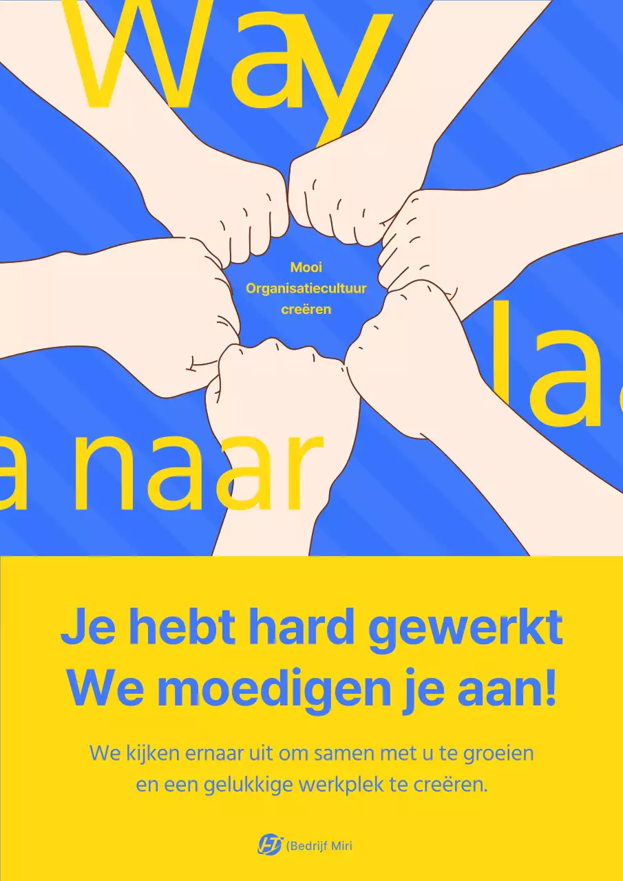 Tweekleurige blauwe en gele cheer poster voor de Dag van de Arbeid