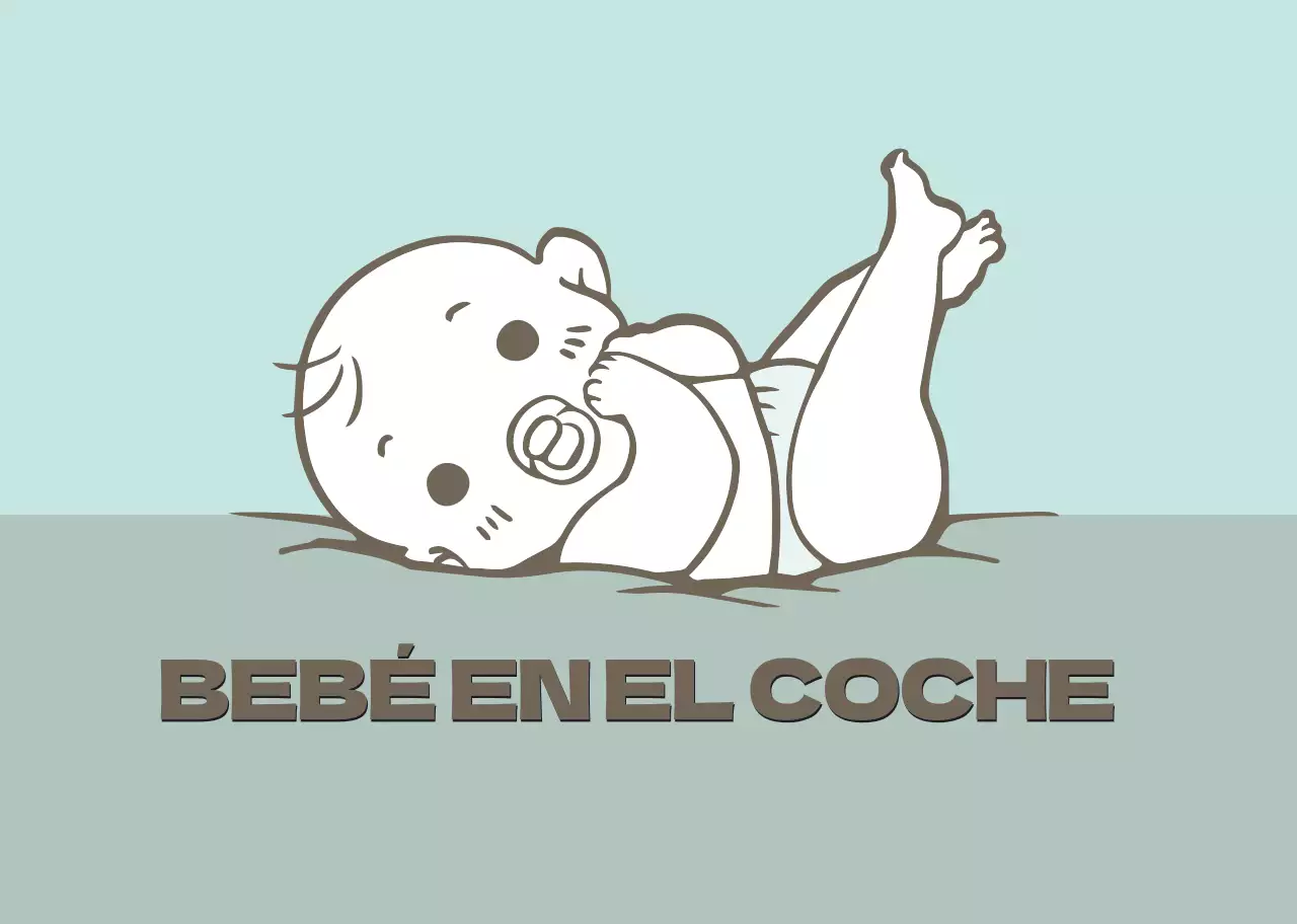Menta ilustración de bebé con un niño a bordo
