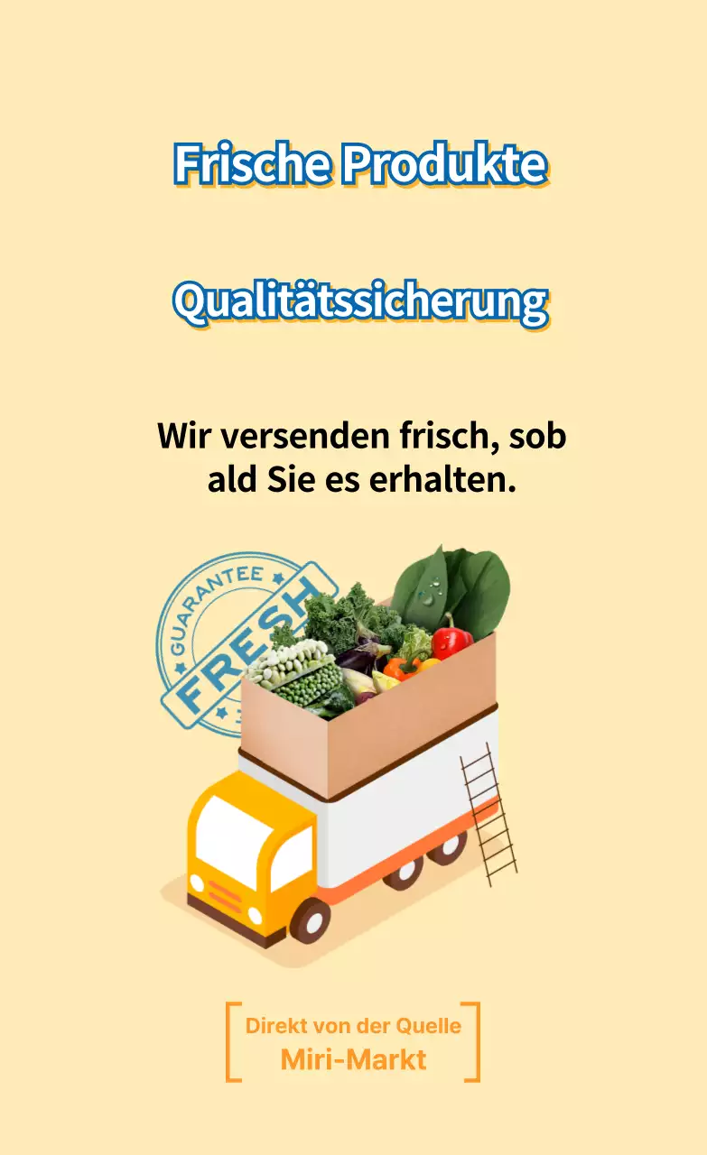 Gelber Frischwarenaufkleber