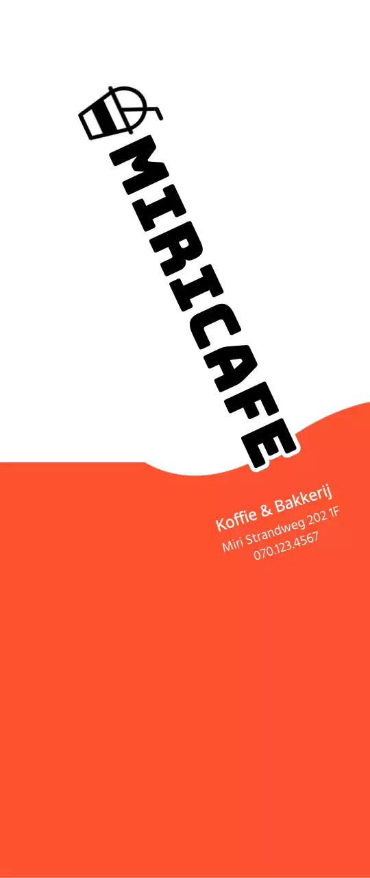 Een café en bakkerij promoten met een eenvoudig concept in oranje en zwart