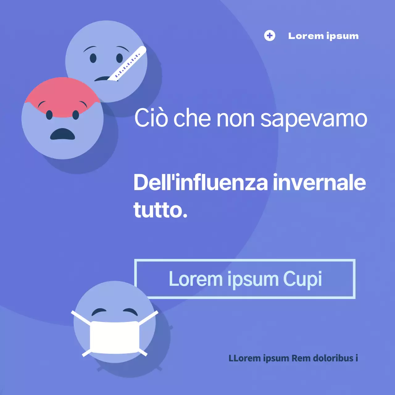 Campagna di prevenzione dell'influenza blu, amichevole e pulita (CardNews)