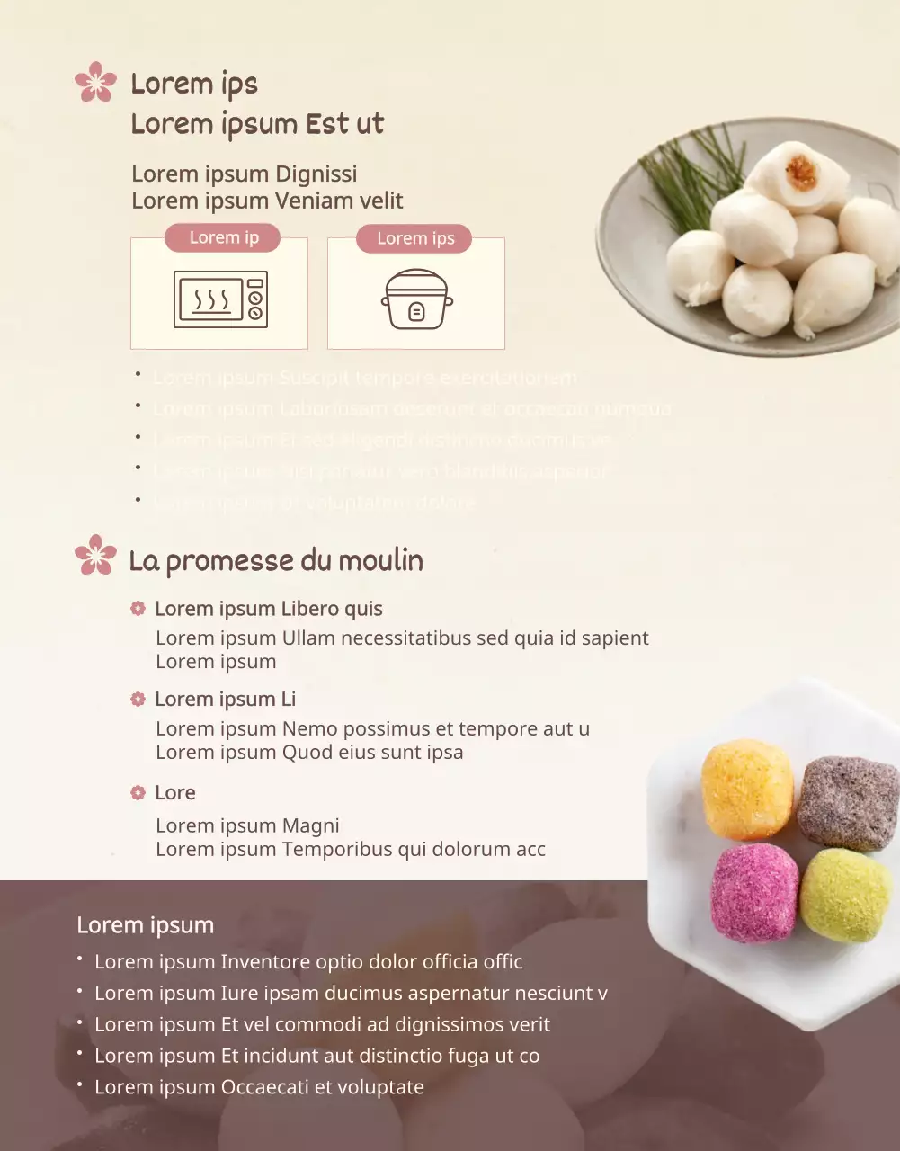 Gâteau de riz rose, traditionnel et moderne page de détail