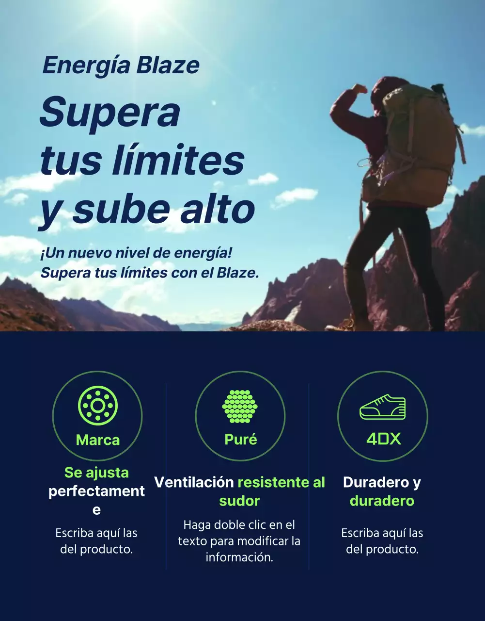 Deportivas y resistentes para exteriores en colores azul marino y fluorescente