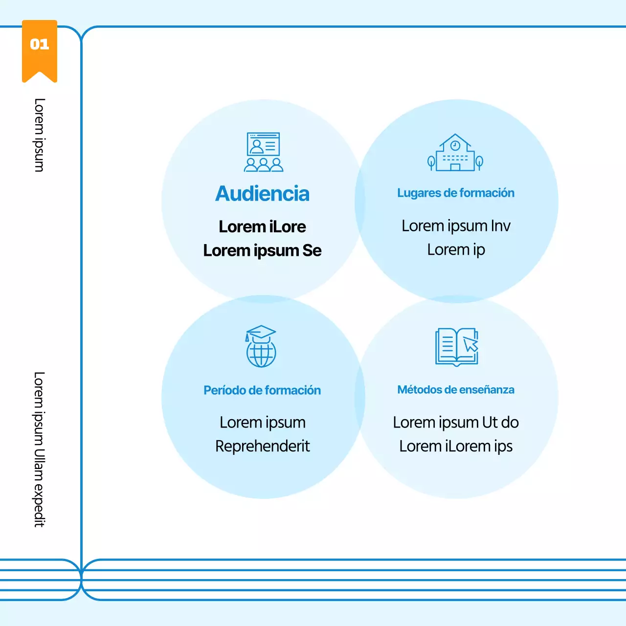 Una sencilla campaña azul y naranja de contratación de becarios emprendedores