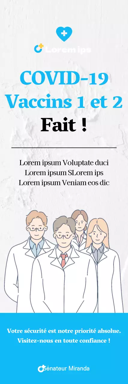 Coronavirus vaccination x-banner with white illustration