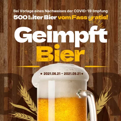 Gelbes, von der Weinlese inspiriertes Freibier-Event (Social-Media-Plätze)