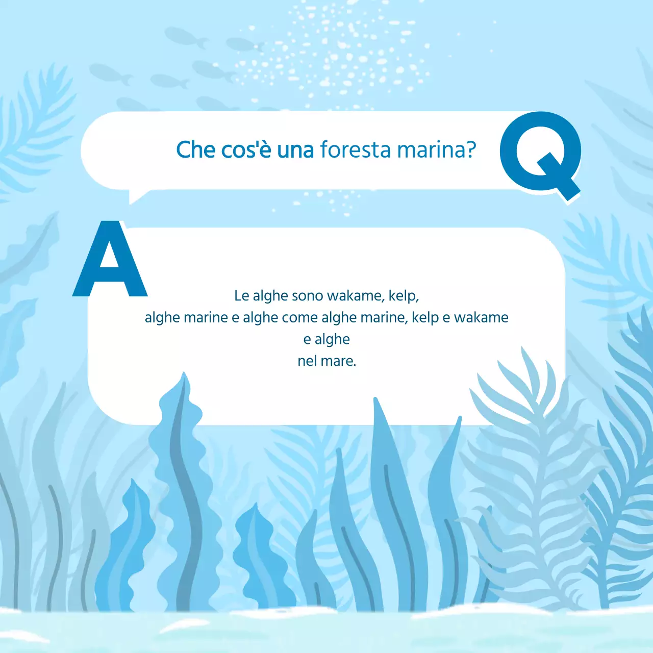 Cosa c'è nelle foreste oceaniche azzurre e nei canti di mare?