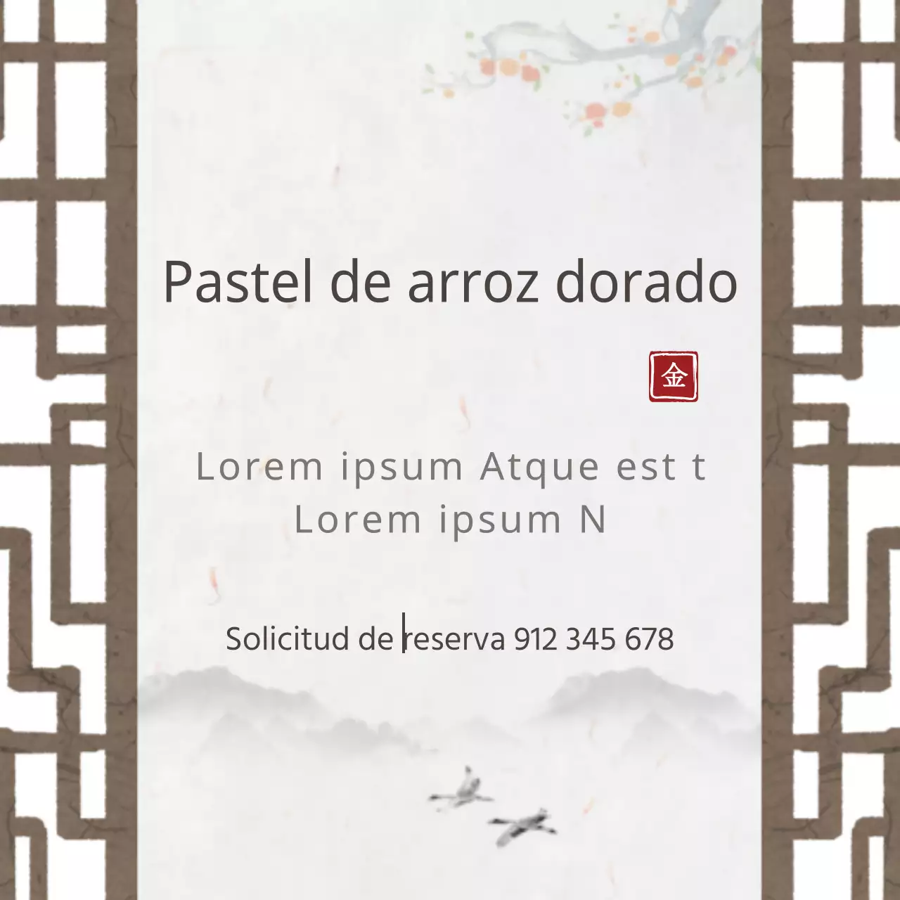 Pastel de arroz dorado