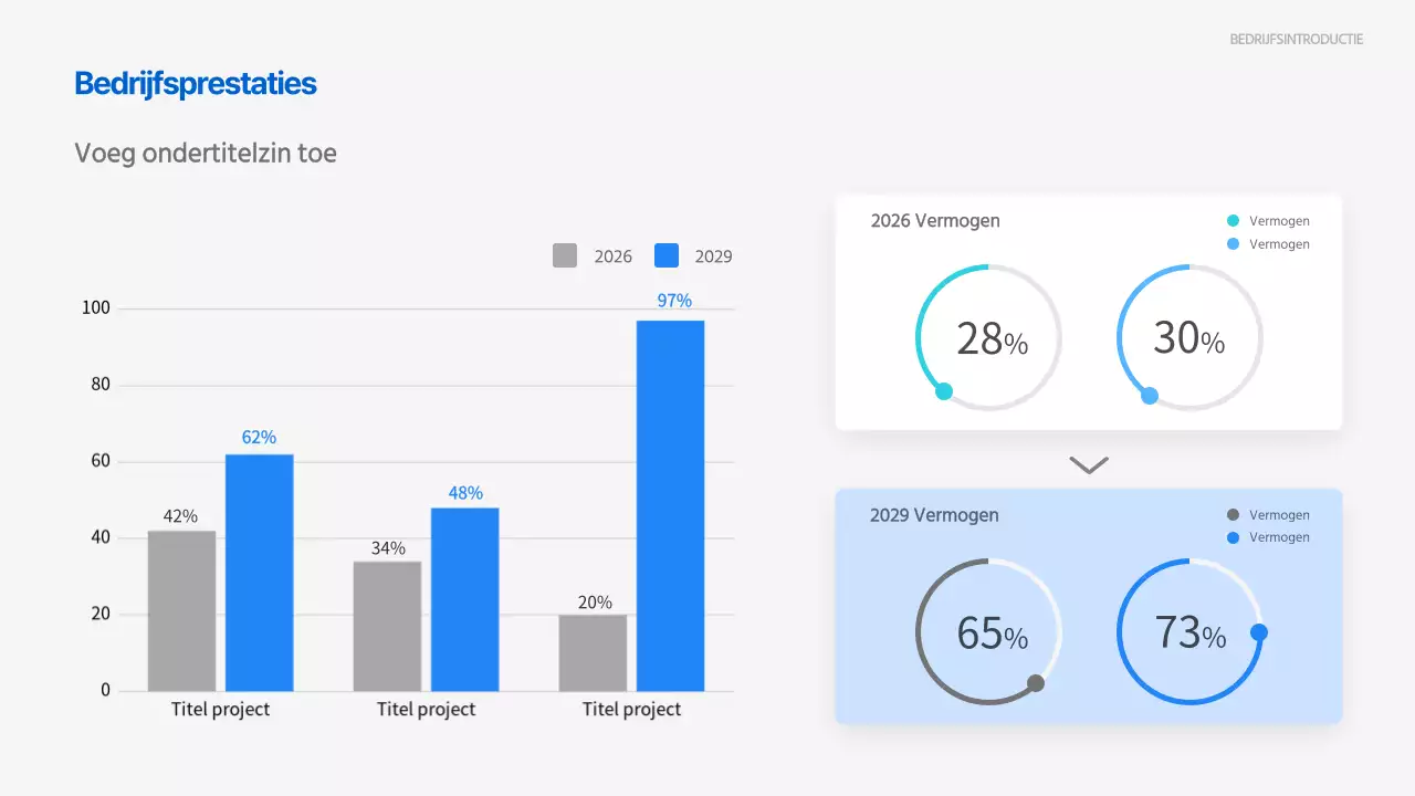 Bedrijfs staafdiagram in blauw