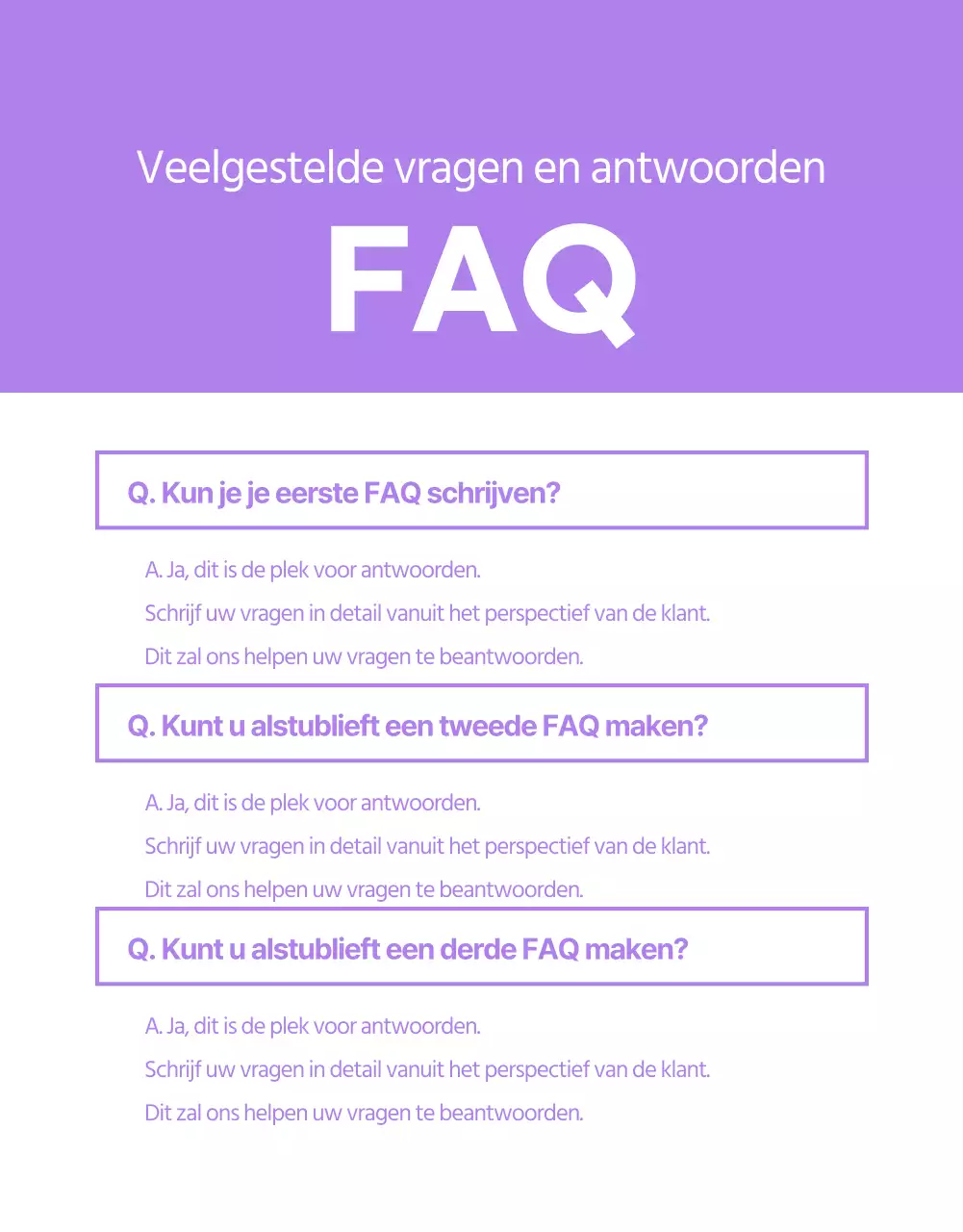 Basisindeling voor het verkopen van producten