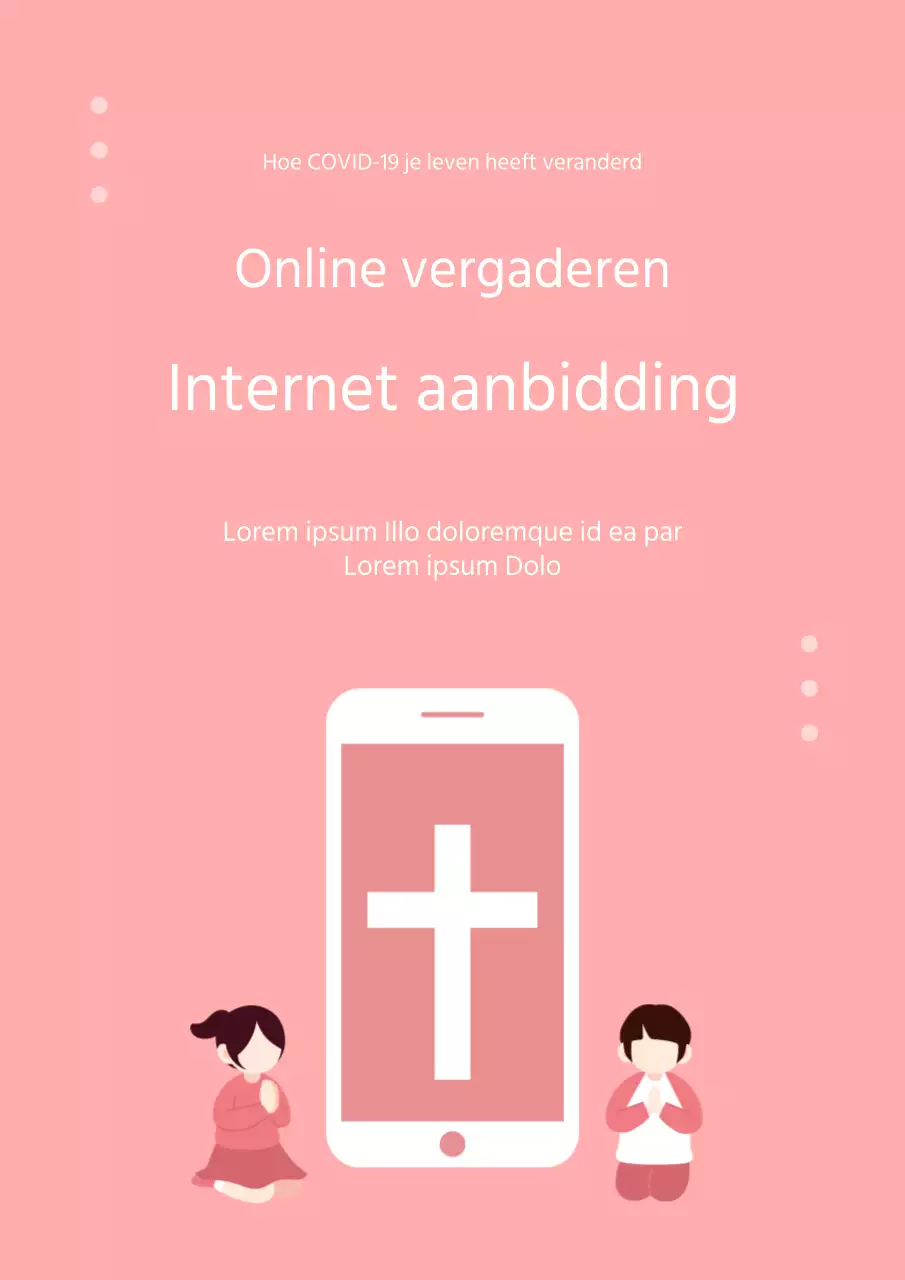 Leuke koraalkleurige poster voor een persoonlijke service