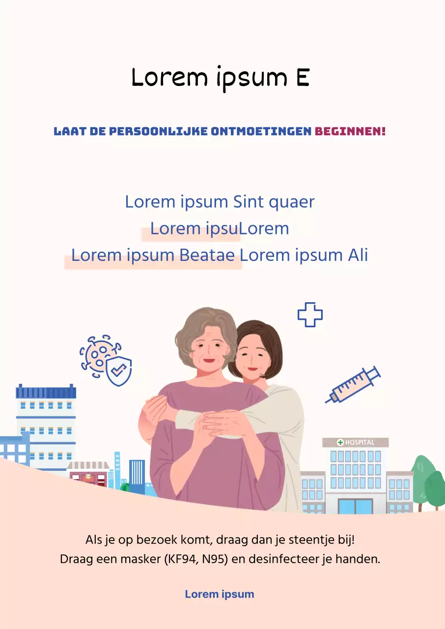 Eenvoudige blauw en rood geïllustreerde face-to-face instructies