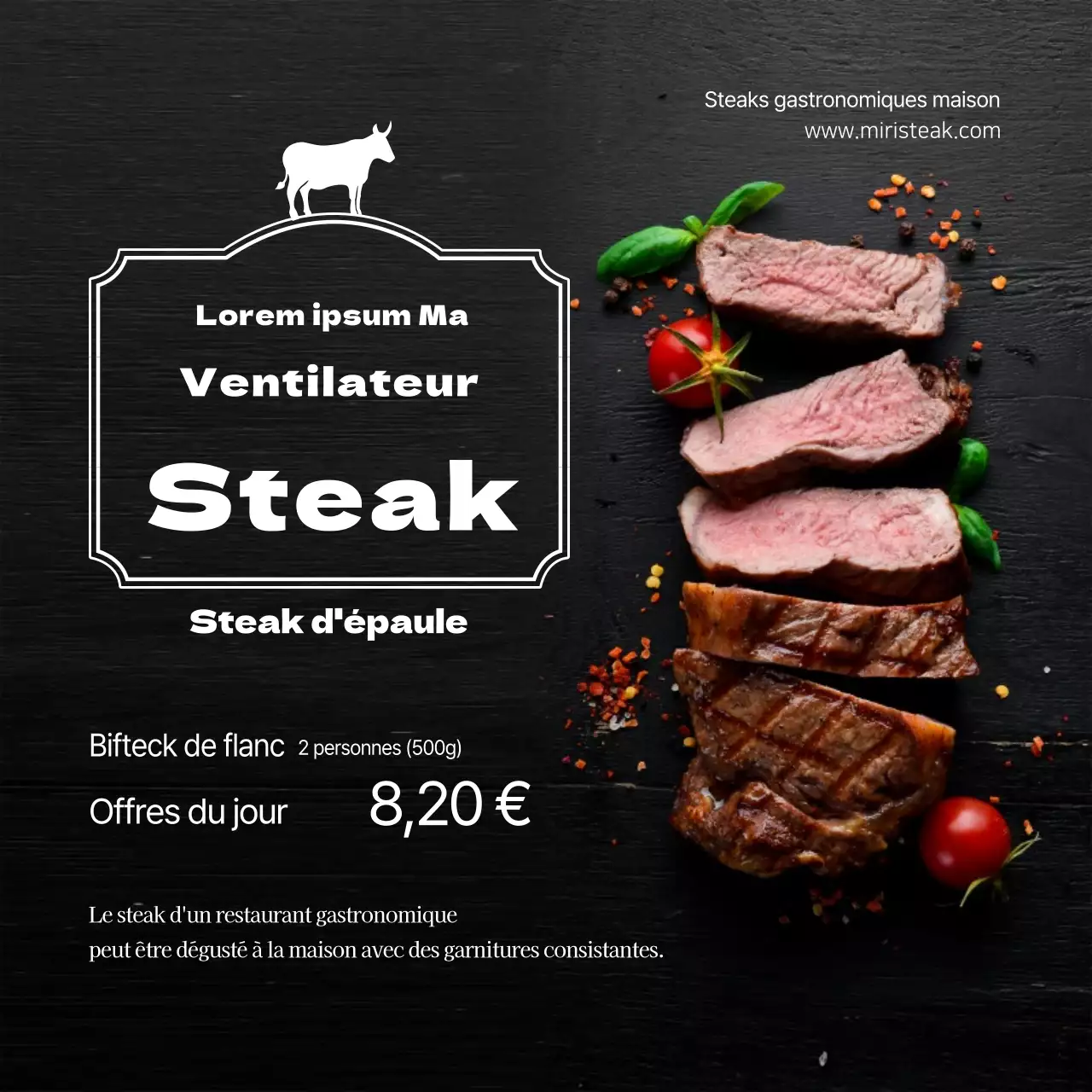 Black Easy Home Party Flank Steak Deal Promotion