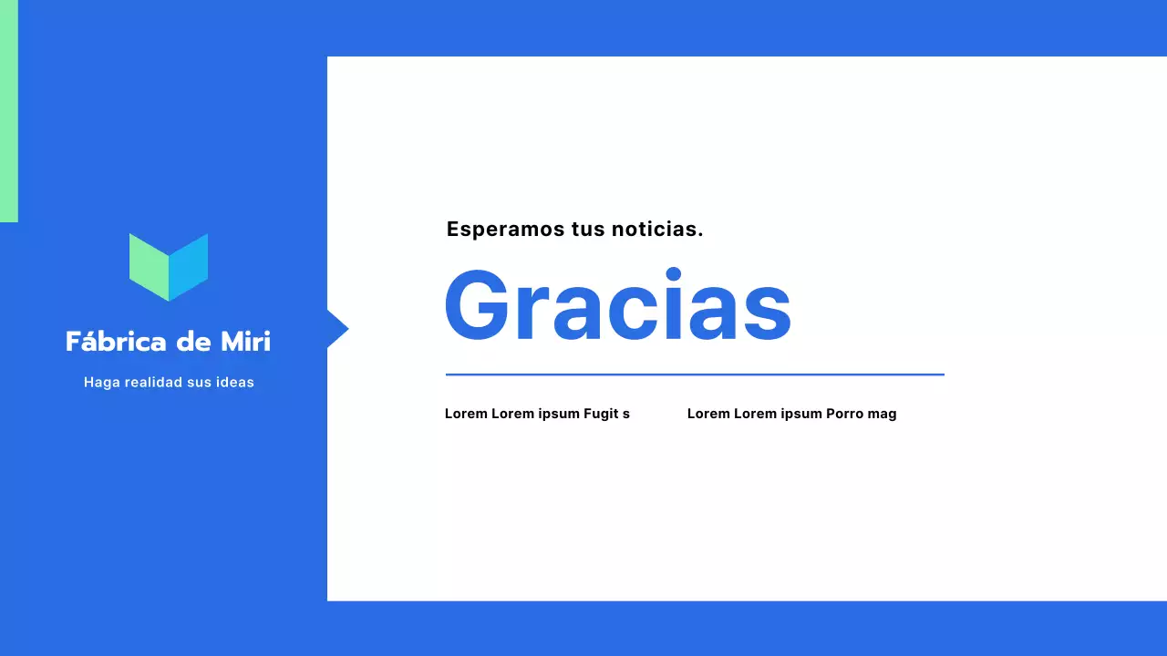 Presentación de propuesta de servicios de producción externalizados en color azul menta