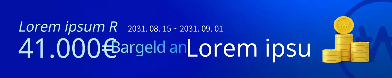 Horizontales Webbanner für eine Veranstaltung in Blau und Hellblau mit Farbverlauf