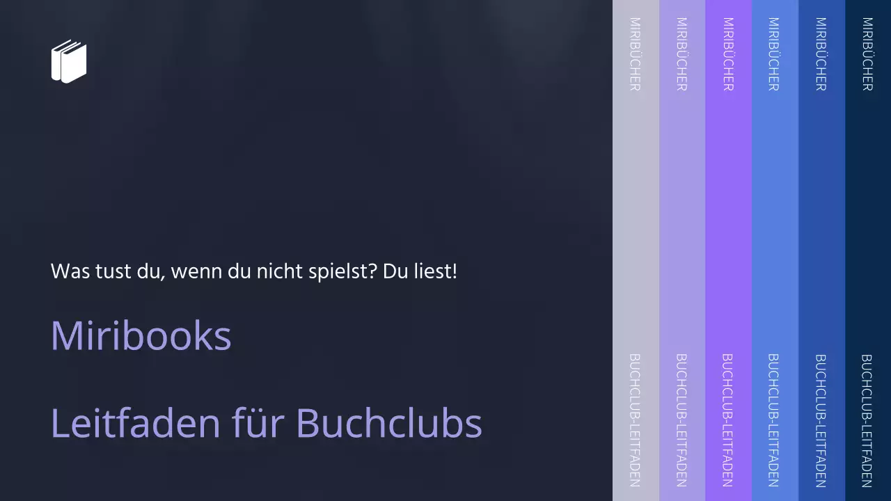 Ein Bücherregal-Thema mit menschlichen Illustrationen auf einem einfachen Hintergrund aus Lila und Blau.