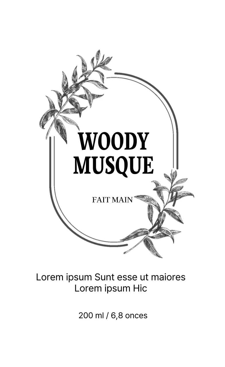 Illustration en blanc d'une étiquette d'emballage de produit de beauté propre