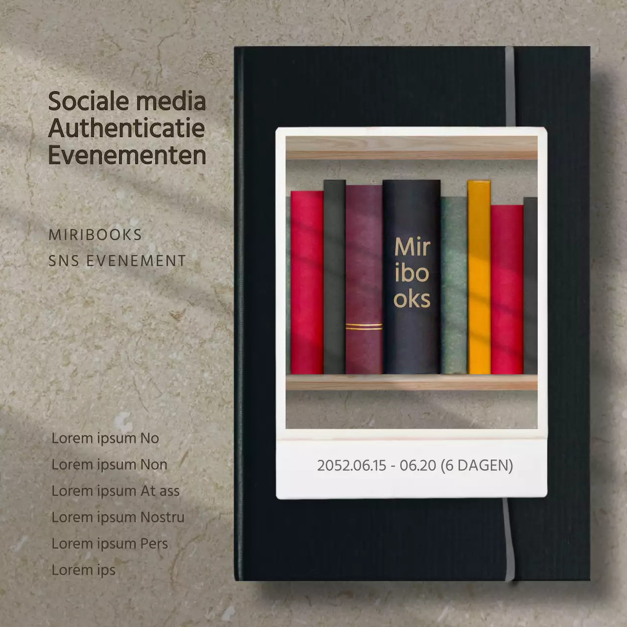 Beige en zwarte boekenbeurs informatie