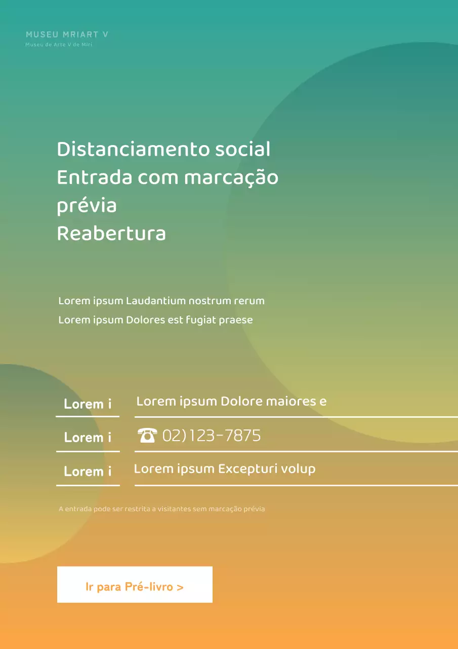Pré-reserva e promoção de um encontro simples de fundadores com gradiente verde e castanho