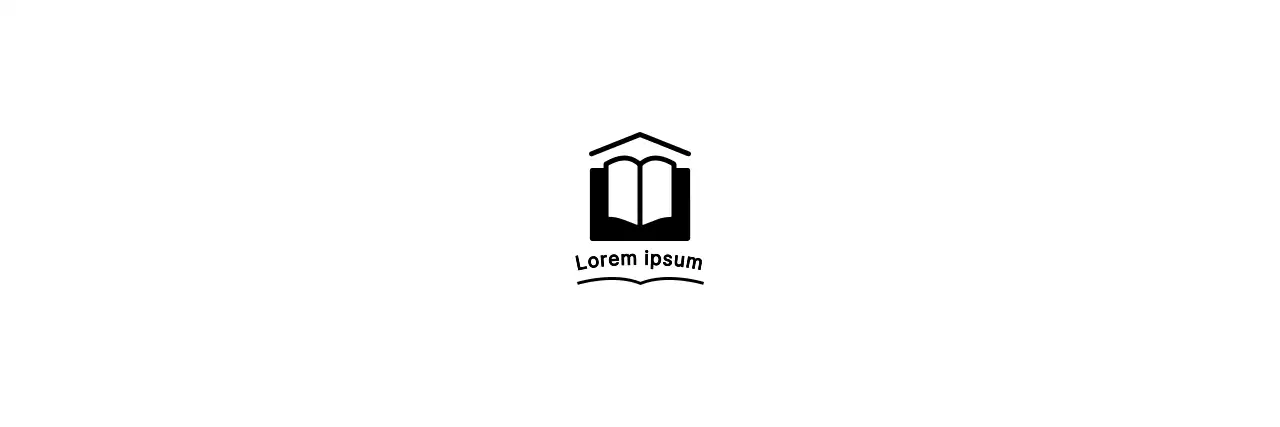 Centre de bibliothèque d'une institution publique avec logo d'illustration de livre