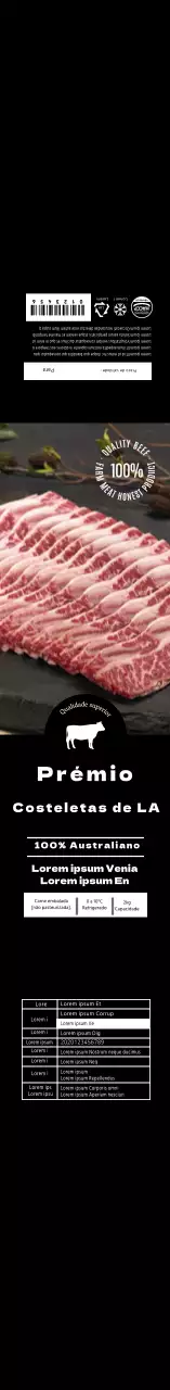 Etiqueta preta com foto das costelas