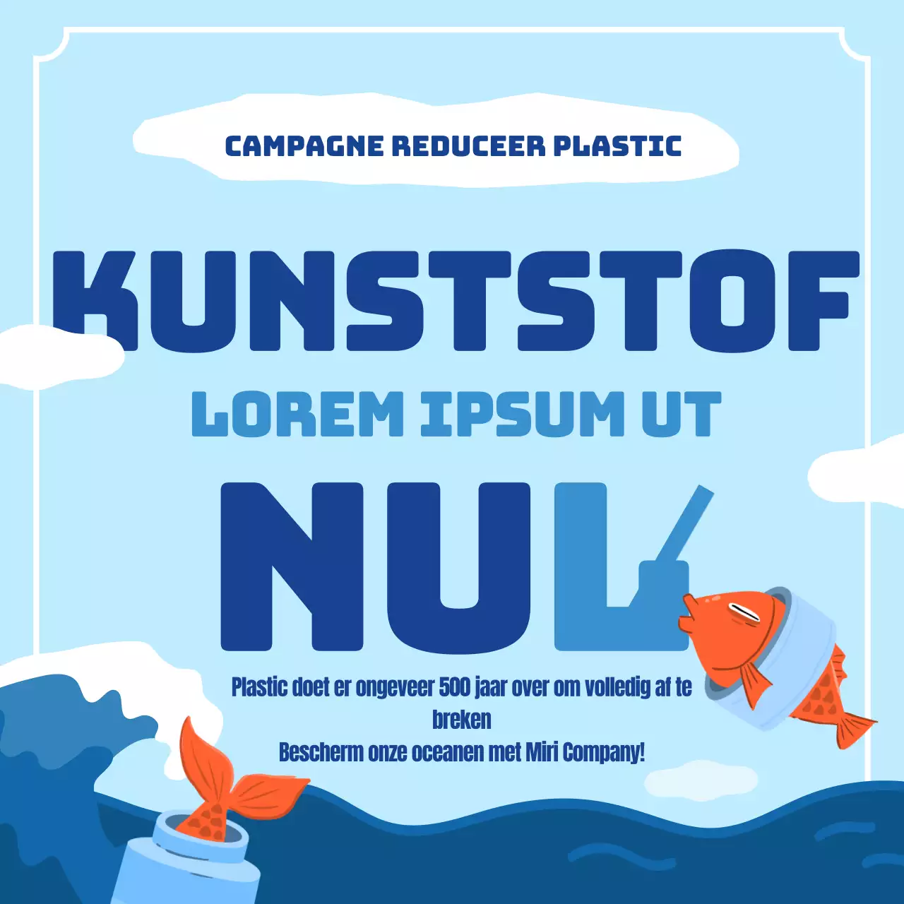 Lichtblauwe en blauwe plastic campagne
