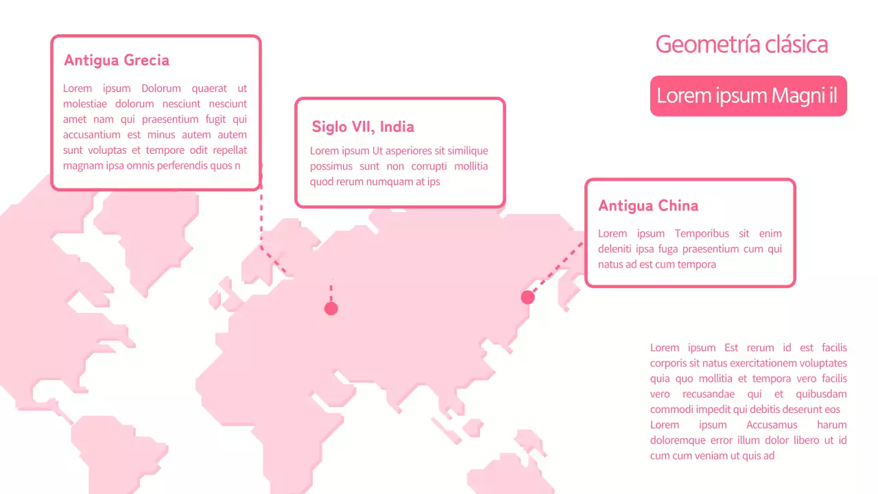 Mapa del mundo en rosa