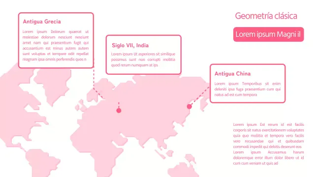Mapa del mundo en rosa