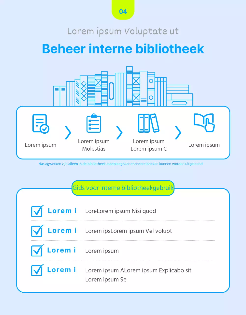 In-house trainingsgids met fluorescerende blauwe accenten