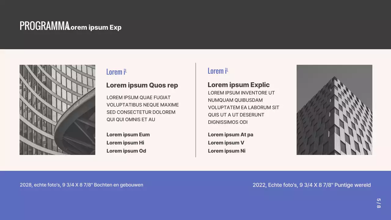 Grid Concept Fototentoonstelling Voorstel in paars en beige