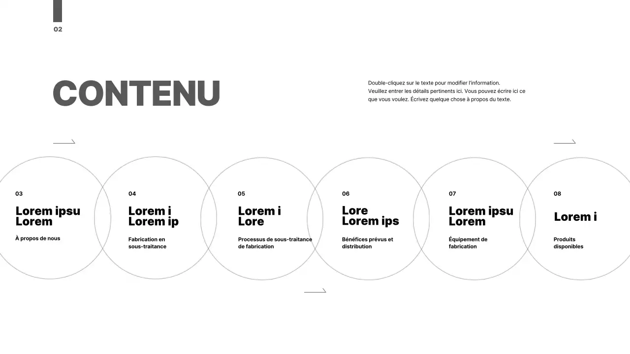 Une proposition organisée avec un graphique en cercle de couleur bleue