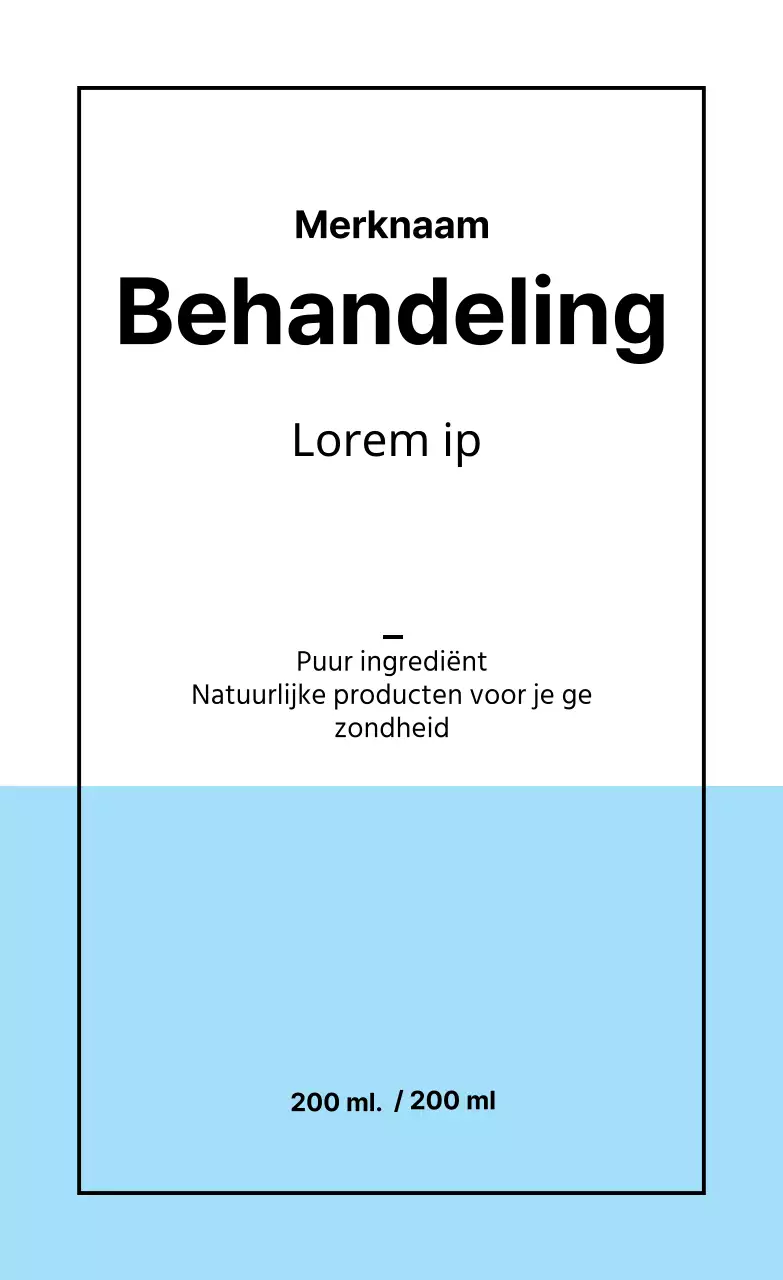 Eenvoudig schoonheidsproductlabel met lichtgroene lijnen