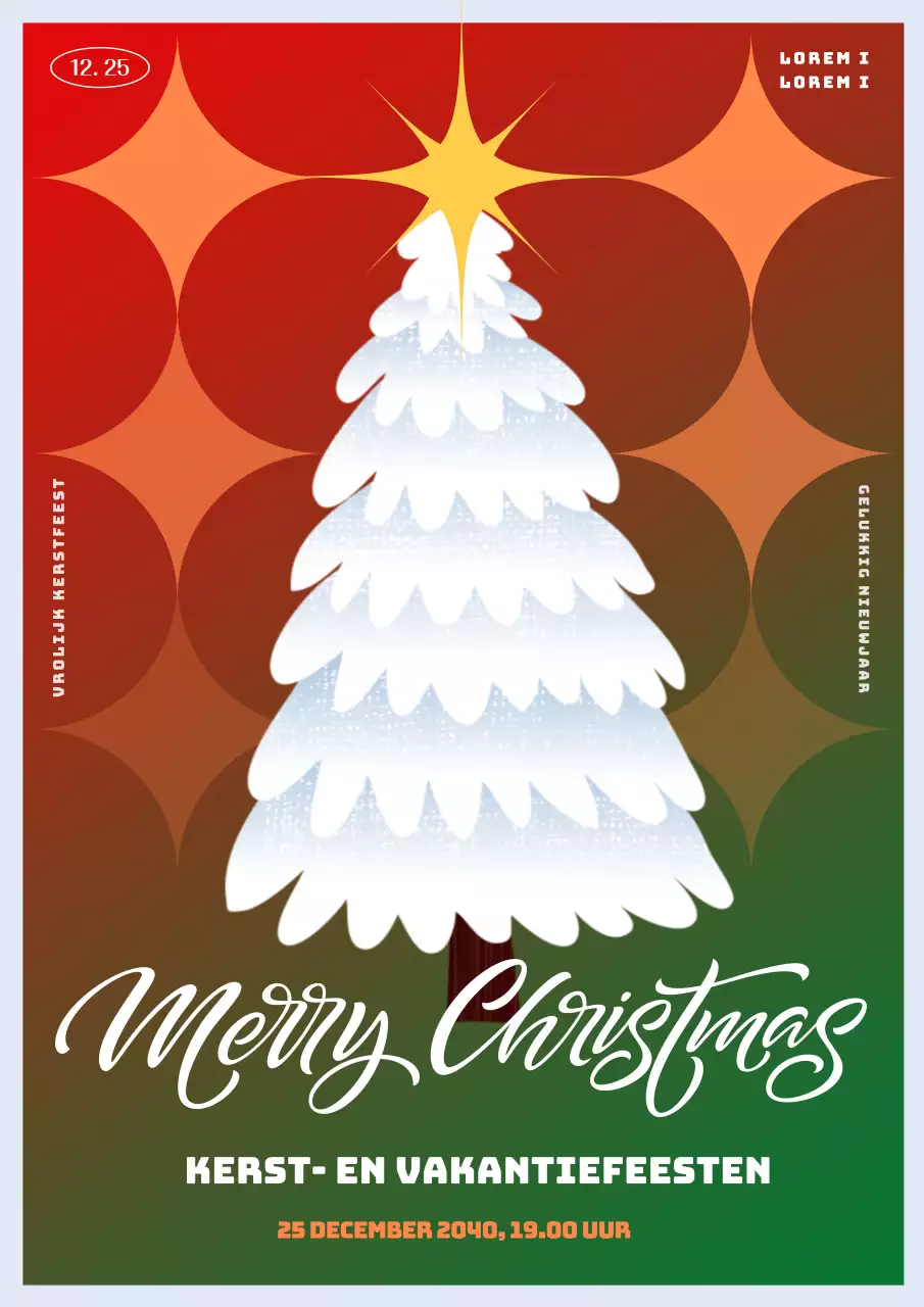 Kerstboom Vakantie Poster met Gradient Achtergrond