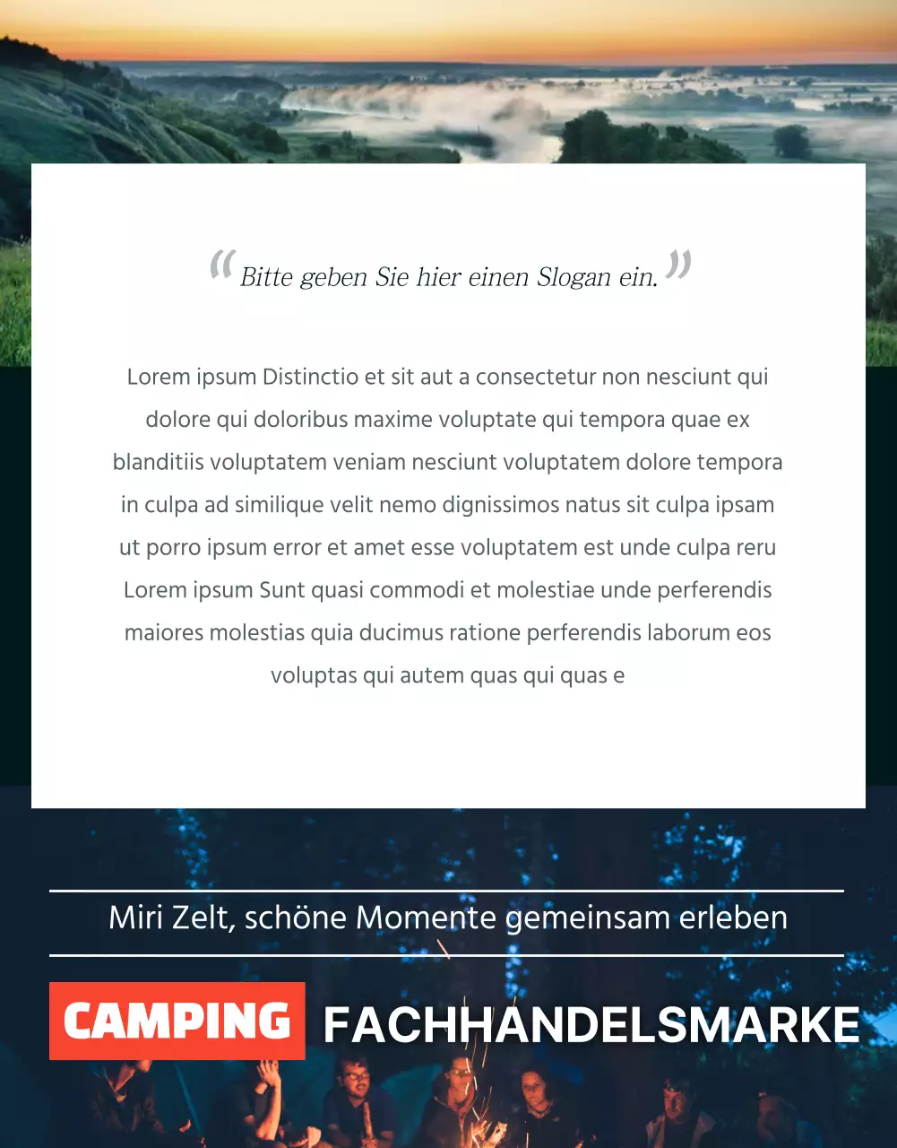 Verkauf von Campingausrüstung