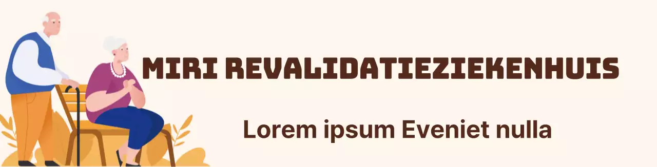 Oranje warme illustratie van een welzijnscentrum voor senioren