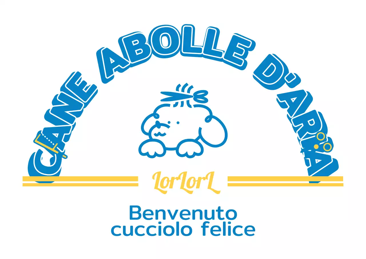 Salone di toelettatura per cani con simpatici cuccioli blu e gialli