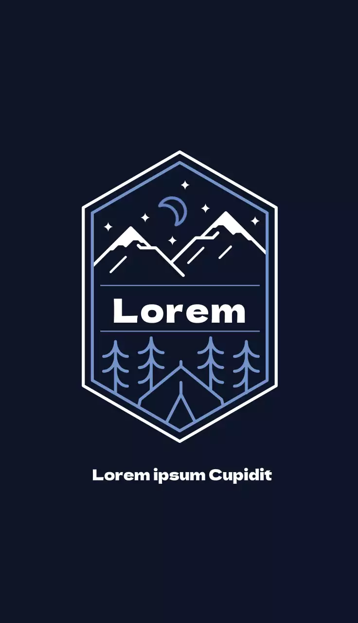 Illustration bleue camping simple