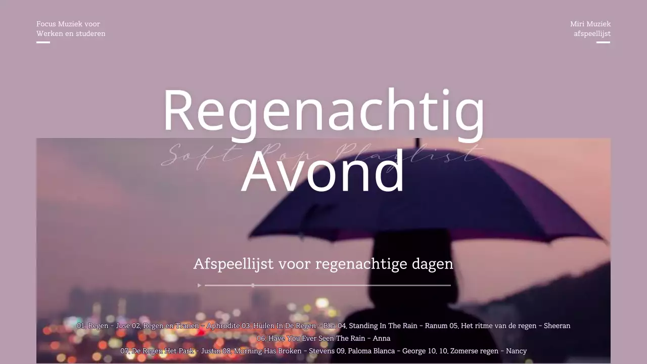 Sfeervolle afspeellijst voor regenachtige avonden in paars