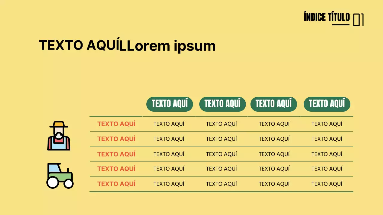 Bonita mesa conceptual en amarillo y verde